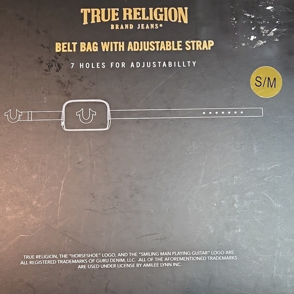 True Religion Black Belt Bag with Silver Accents Sz S/M main image 6